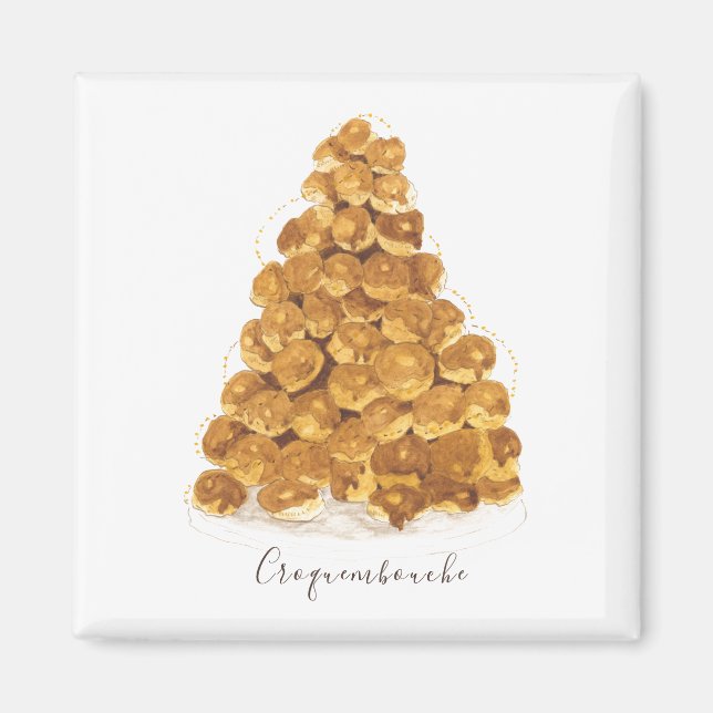 Croquembouche watercolor magnet (Front)
