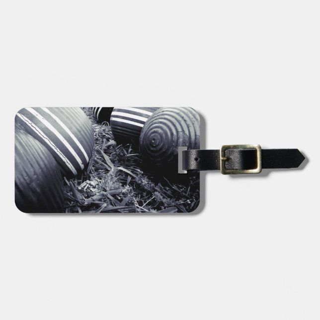 Croquet Balls - Monotone Luggage Tag (Front Horizontal)