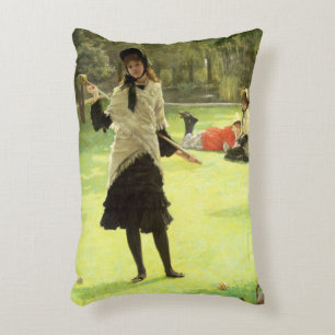 Croquet, c.1878 decorative cushion