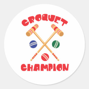 Croquet Champion Classic Round Sticker