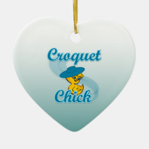 Croquet Chick #3 Ceramic Tree Decoration