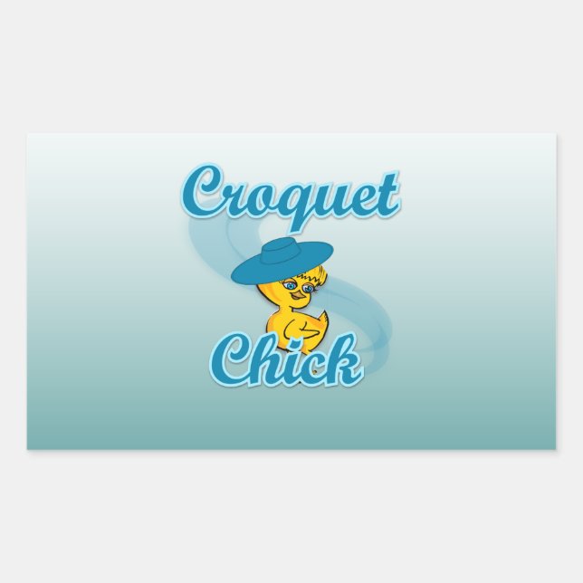 Croquet Chick #3 Rectangular Sticker (Front)
