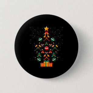 Croquet Christmas Tree Xmas  6 Cm Round Badge