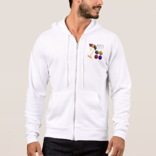 Croquet Equipment Set Mallet Balls Hoops Hoodie