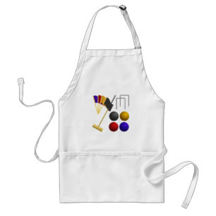 Croquet Equipment Set Mallet Balls Hoops Standard Apron