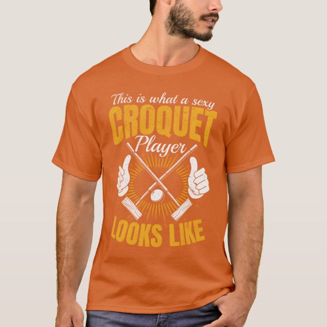 Croquet Game sey Croquet player T-Shirt (Front)
