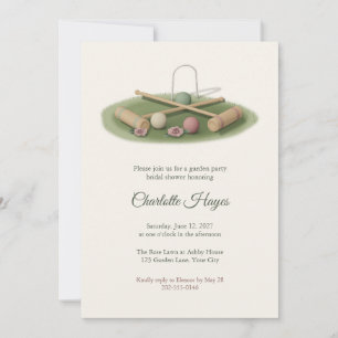 Croquet Garden Party Bridal Shower Invitation