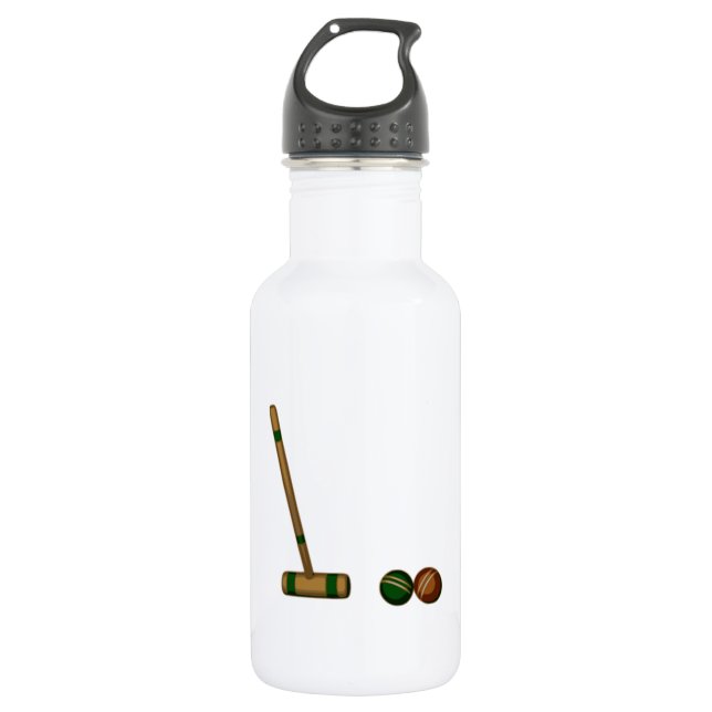 Croquet Mallet and Balls 532 Ml Water Bottle (Front)