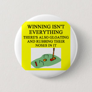 croquet palyer 6 cm round badge