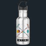Croquet Set, Lawn Game Personalised 532 Ml Water Bottle<br><div class="desc">Stay hydrated while playing croquet with this personalised water bottle. It features illustrations of equipment from a croquet set with a name below in bold black lettering.</div>