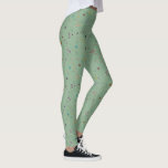 Croquet Set Lawn Games Jade Green Patterned Leggings<br><div class="desc">Add some fun to your outfit with these illustrated leggings. They feature illustrations of a croquet set against a grassy jade green background.</div>