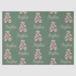 Croquette Bow Christmas Tree Personalized Name Tissue Paper
