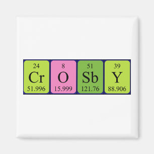 Crosby periodic table name magnet