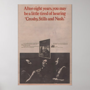 Crosby, Stills, Nash Poster - 1977 original NME
