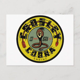 Crosley Cobra Engine distressed vintage sign repro Postcard