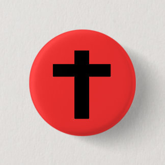 Cross 3 Cm Round Badge