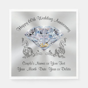 Cross 60th Anniversary Napkins Personalised