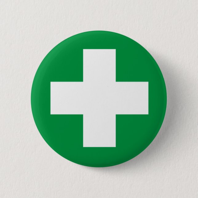 Cross 6 Cm Round Badge (Front)