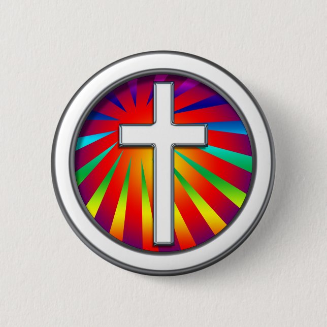 CROSS 6 CM ROUND BADGE (Front)