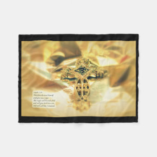 Cross and Bible Quote - Christianity Fleece Blanket