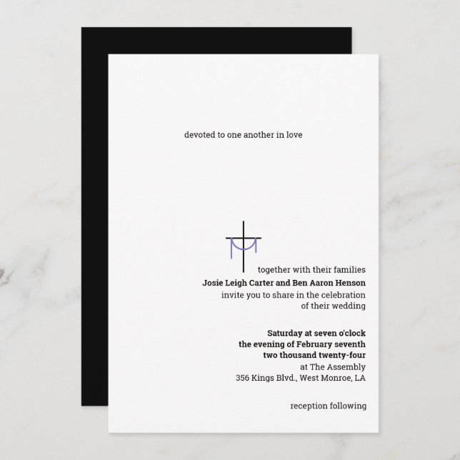 Cross and Cloth Wedding Invitation (Front/Back)