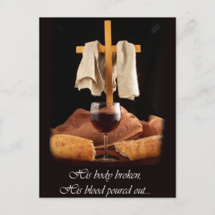Cross and Communion Easter Postcard