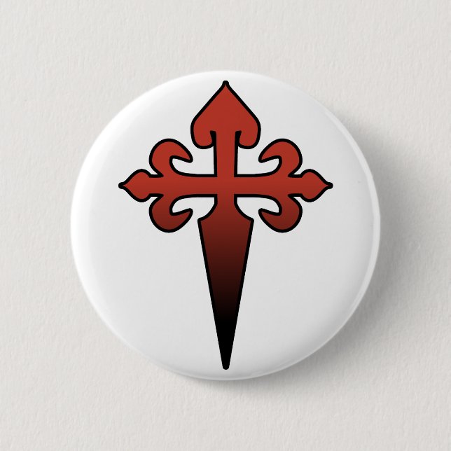 Cross and Dagger 6 Cm Round Badge (Front)