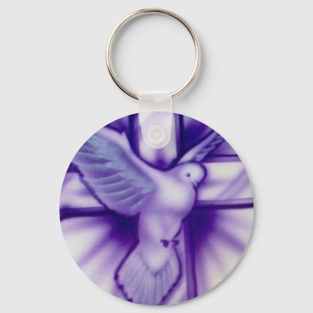 Cross and Dove Key Ring (Front)