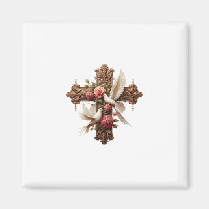 Cross and Doves PNG Clipart - Religious Christian  Magnet
