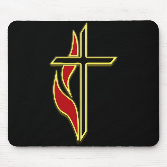 CROSS AND FLAME MOUSE PAD (Front)