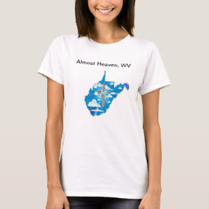 Cross and Heaven on a WV silhouette T-Shirt