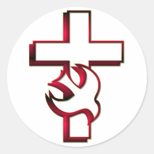 Cross and Holy Spirit / Holy Ghost Classic Round Sticker