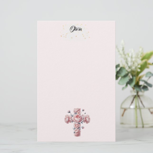 Cross and Roses Stationery (Standing Front)