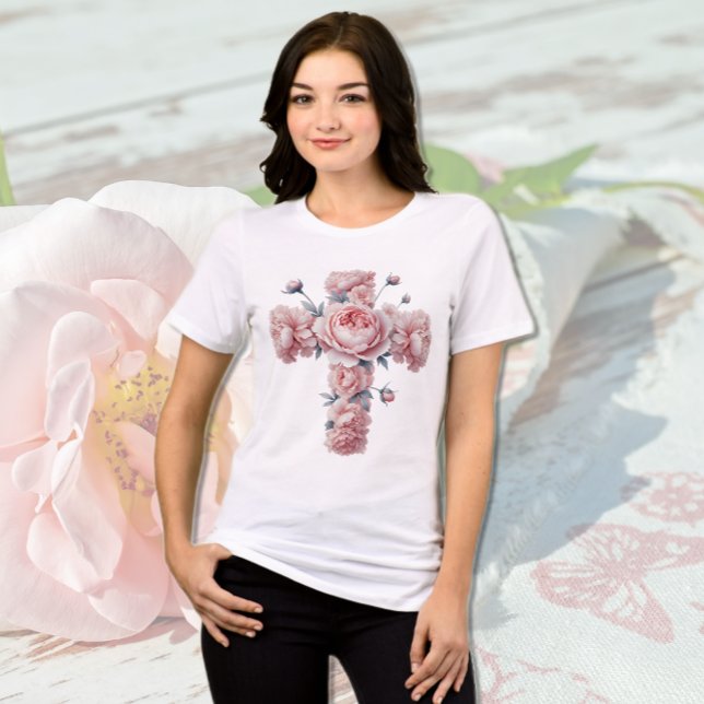 Cross and Soft Roses Tri-Blend Shirt (Creator Uploaded)