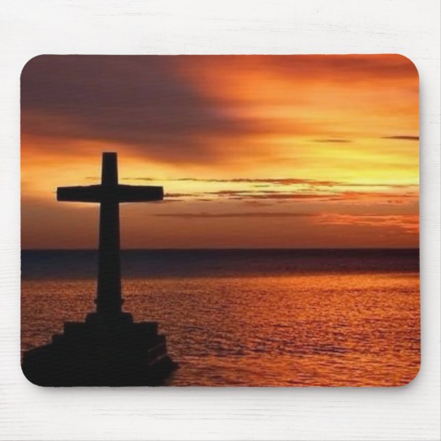 cross and sunset  mousepad (Front)
