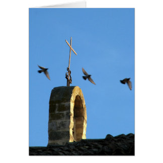 Cross and Three Birds Card
