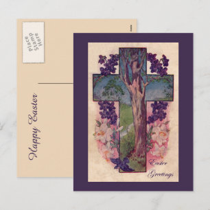 Cross and Tree Christian Postcard