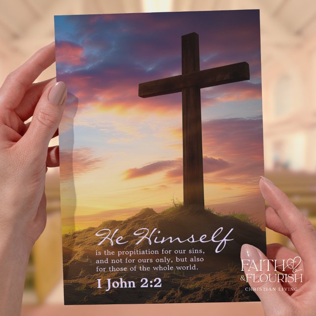 Cross at Dusk Scripture Church Bulletin Template (Creator Uploaded)