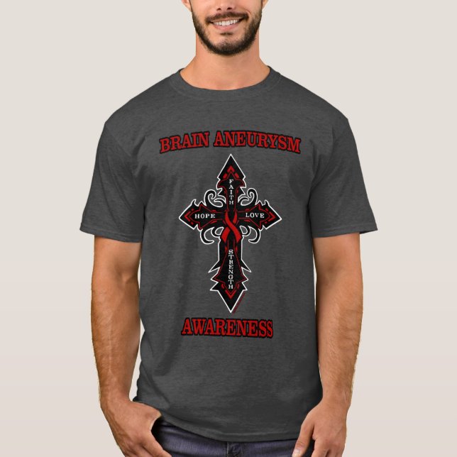 Cross/Awareness...Brain Aneurysm T-Shirt (Front)