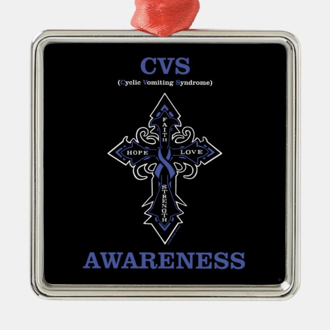 Cross/Awareness...CVS Metal Tree Decoration (Front)
