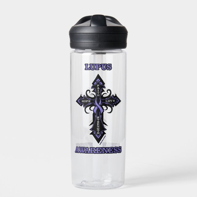 Cross/Awareness...Lupus Water Bottle (Front)
