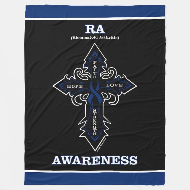 Cross/Awareness...RA Fleece Blanket (Front)