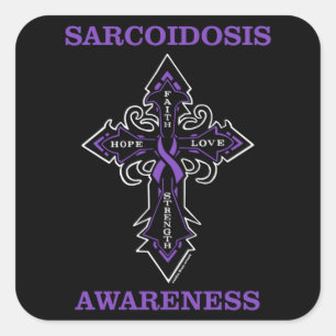 Cross/Awareness...Sarcoidosis Square Sticker