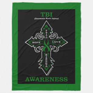 Cross/Awareness...TBI Fleece Blanket