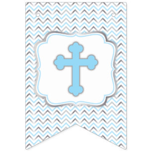 Cross Banner-Blue & Silver Bunting