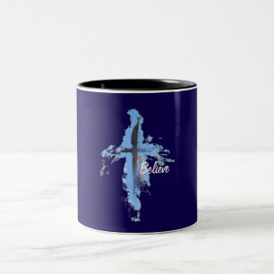 Cross Believe Dark Blue Two-Tone Coffee Mug