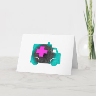 cross blue ambulance nurse emt doctor medical holiday card