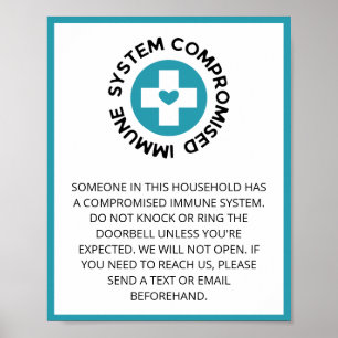 Cross Blue Heart Compromised Immune System Poster
