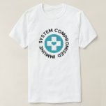 Cross Blue Heart Compromised Immune System T-Shirt<br><div class="desc">Compromised immune system tee in white with a blue circle in the middle with a white cross and a blue heart.</div>