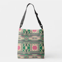 Cross Body in Green/Pink Native American Patterns